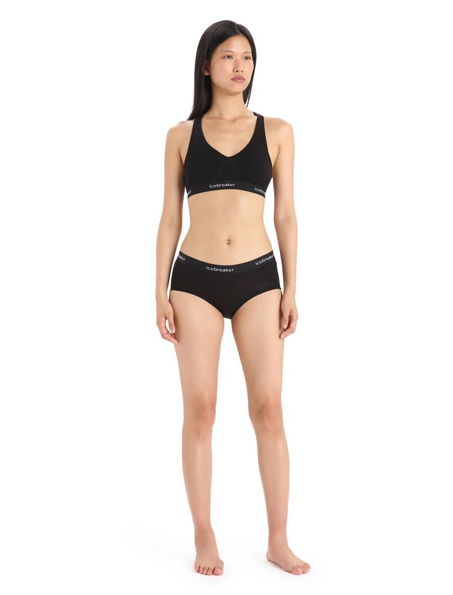 Soutien Gorge Icebreaker Merino Sprite Racerback Femme Noir | FR 1815KORI